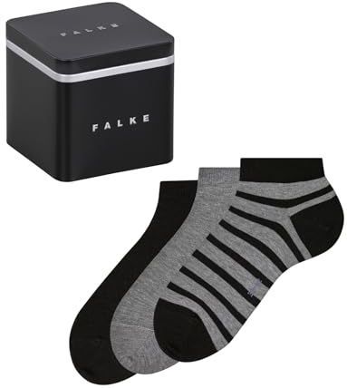 FALKE Heren Korte sokken Happy Box Mix Multipack M Sn katoen kort gedessineerd 3 paar, Veelkleurig Black Grey Mix 0010, 39-42