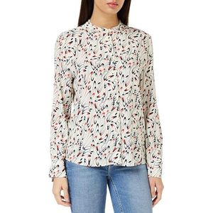 Tommy Hilfiger Dames kleine lint kraagloze Reg Ls Blouses, wit, 40, Kleine lint Print/Ecru, 66