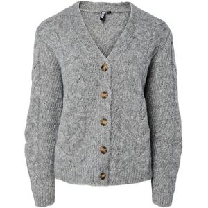 pieces - PCNINA - Vest - Medium Grey Melange - V-hals - Lange Mouwen