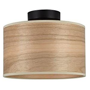 Sotto Luce Tsuri plafondlamp - Scandinavische stijl - kersenfineer - zwarte voet - 1 x E27 lamphouder - Ø 25 cm