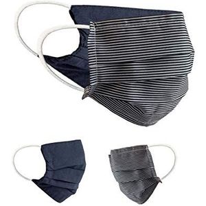 BaF Community-maskers Set van 2 stuks Unisex geïmproviseerd masker Omkeerbaar mondbeschermingsmasker Mond- en neusbescherming Omkeerbaar masker met motief katoen BCI Wasbaar