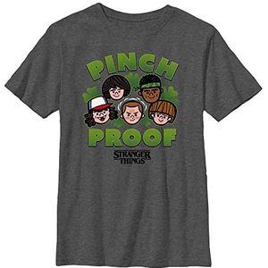 Stranger Things Unisex Kids Pinch Proof Short Sleeve T-Shirt, Dark Heather Grey, XL, grijs (dark heather grey), One size