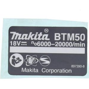 Makita Typeplaatje voor BTM50 draadloze multitool 897390-8