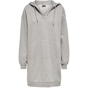 ONLY Dames Onlsweet L/S Placket Hood Cc SWT Dress, lichtgrijs gem, L