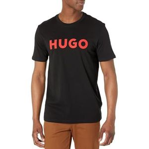 Hugo Boss Heren Print Logo Korte Mouw T-Shirt, Zwart, Groot