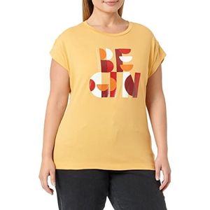 s.Oliver Dames T-Shirt, Geel Placed Print, 46