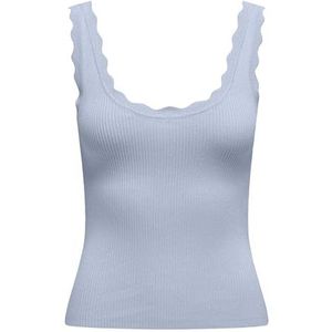 Jdy Nanna S/L Scallop Edge Top KNT Noos, Soft Chambray, XL