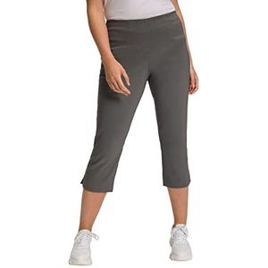 Ulla Popken Dames Bengalin kuitlange broek, grijs taupe, 64W / 32L