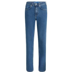 Karl Lagerfeld Jeans, Dames, High Rise Straight Denim, Straight Pijpen, Mid Blue Stone, 2430