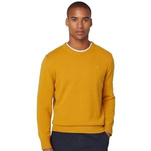Hackett London Heren Lamswol Crew Pullover Sweater, Geel (Mosterd), XL
