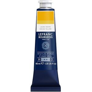 Lefranc Bourgeois 301789 Fijne olieverf van uitstekende kwaliteit, lichtecht met een gelijkmatige consistentie, tube van 40 ml, ideaal voor spieraammen, canvas, schilderbord - Indisch geel