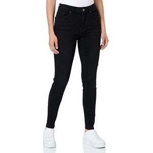 Vila Skinny Fit jeans voor dames, halfhoge taille, zwart denim, 30 NL/XL