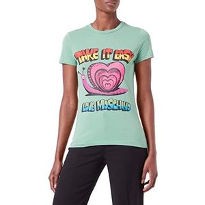 Love Moschino Dames Take It Easy T-Shirt, groen, 44 NL