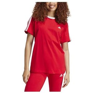 adidas Dames Essentials 3-Stripes Tee, better scarlet/WHITE, XS