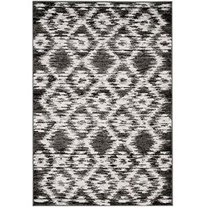 Safavieh Adirondack Collection ADR118R tapijt, modern, geometrisch, rond, grijs/ivoorkleurig Modern design 90 X 150 cm Charbon/Ivoire.