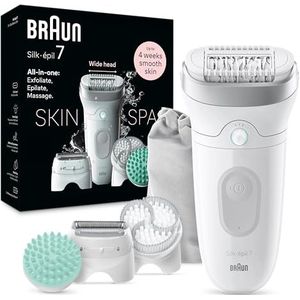 Braun Silk-épil 7 SkinSpa 7-081 Epilator voor eenvoudige ontharing, zijdezachte huid, wit/zilver