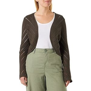 Morgan MJOLIA damesvest, lange mouwen, met opengewerkte details, kaki, middelgroot, TS, organisch