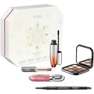 KIKO Milano Snow-Kissed Holiday Timeless Look Makeup Gift Set, Make-upcadeauset: volumeverhogende mascara, eyeliner, oogschaduwpalet, lipgloss en lippenstift