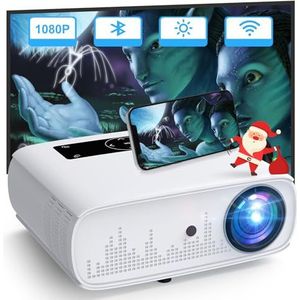 HOPVISION - Beamer - 4K - Native 1080P - 15000 Lux - Draadloze Bluetooth Projector - 350 inch Display