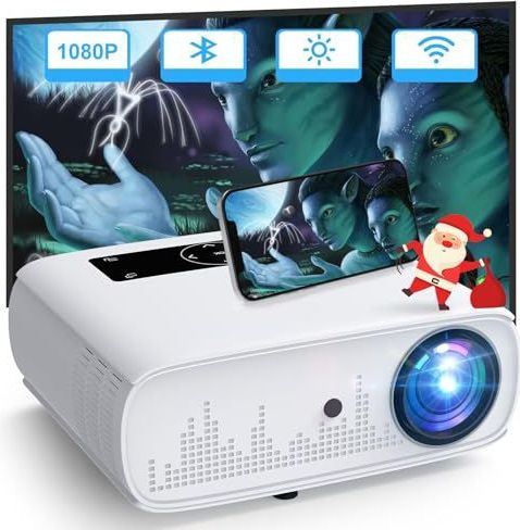 HOPVISION - Beamer - 4K - Native 1080P - 15000 Lux - Draadloze Bluetooth Projector - 350 inch Display