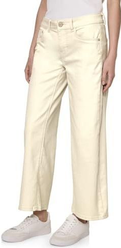 Street One - Studio Jeans - Ecru - Loose Fit - Hoge Taille - Brede Pijpen