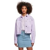 Urban Classics Dames Jas Ladies Short Boxy Worker Jacket met borstzak voor vrouwen in 3 kleuren verkrijgbaar, maten XS - 5XL, lila (lilac), M
