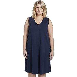 TOM TAILOR MY TRUE ME Plussize mouwloze mini-jurk met plooien, 10360 - Real Navy Blue, 50