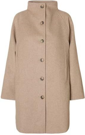 SELECTED - SLFVINNI - Tussenmantel - Crème - Klassieke Mantel