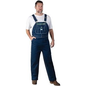 Liberty Overalls voor heren van stijve denim met slabbetje, Stijve denim, 36W / 34L