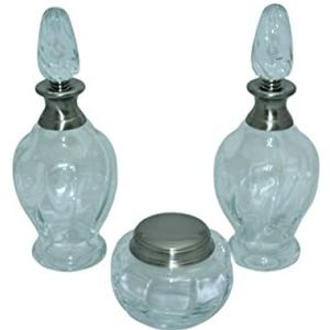 DRW Make-uptafelset van glad en zilverkleurig glas