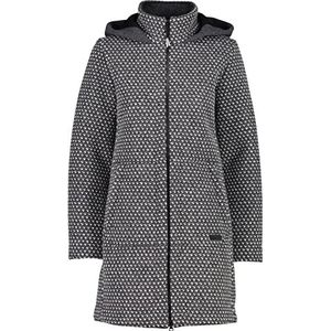 CMP Wollen jas voor dames met vaste capuchon Jacquard Wooltech Long Coat Dames