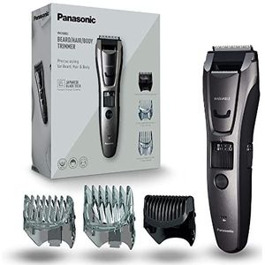 Panasonic ER-GB80 baard-/tondeuse met 39 snijniveaus, baardtrimmer voor heren, incl. precisie-trimmer, verzorging voor lichaam, donkerzilver