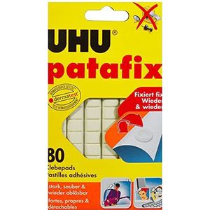 UHU Wit 2 x Patafix, verwijderbare kleefpads, 2 x 80 stuks