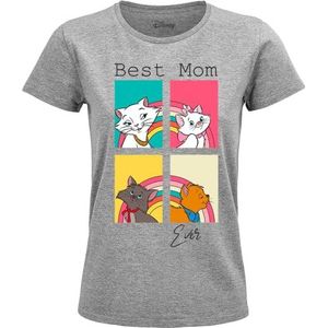 Disney The Aristocats - Happy Mother's Day Duchesse WODARISTS032 T-shirt voor dames, grijs gemêleerd, maat L, Grijs Melange, L