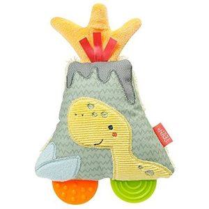 Fehn 051131 Vulkaan met bijter, babyspeelgoed met rammelaar, piep en zachte beeter, educatief speelgoed en tandhulp, perfecte metgezel voor baby's en peuters vanaf 0 maanden