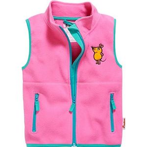 Playshoes Unisex kinderjas fleece vest de muis, 18 - Roze, 98 cm