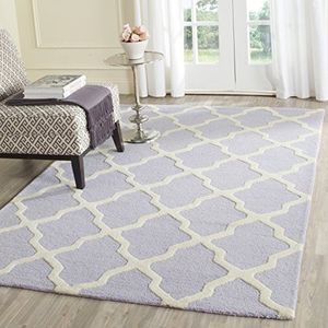 Safavieh Gestructureerd tapijt, CAM121 handgetuft wol, 91 X 152 cm, lavendel/ivoor