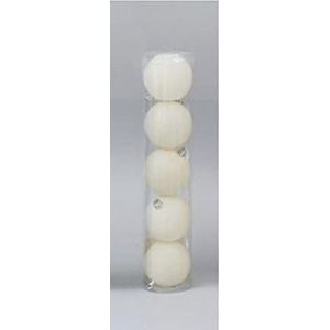 Euronatale Witte Met/GLITT ballen 60 mm 5 stuks PL-6619, zoals foto, uniek
