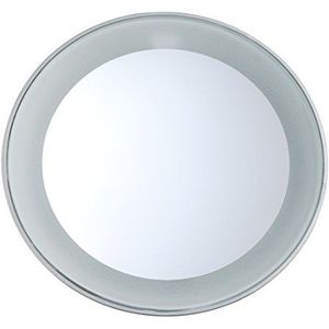 TWEEZERMAN Cosmetische spiegel 15x vergrotingsspiegel met LED-licht, make-up spiegel zilver
