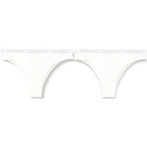 EMPORIO ARMANI Dames Essential Studs 2-Pack Braziliaanse halve slip, Wit, L, Wit, L