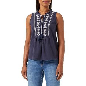 TILDEN Geborduurde blouse voor dames, 37330962, marineblauw, XS, marineblauw, XS