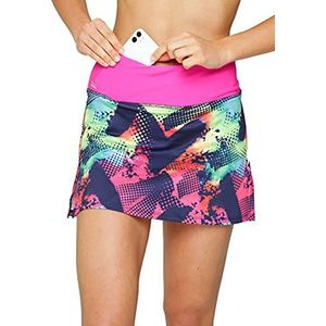 Formbelt Hardlooprok met broek, 2-in-1 sportrok, tennisrok voor dames, met telefoonvak, vakje voor mobiele telefoon, skort, sleutels, tennis, hardlopen, ademend, yoga, fitness, gym, Brazil-skirt, L