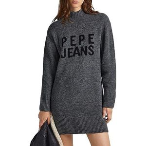 Pepe Jeans Denisse Jurk voor dames, Grijs (Donker Grijs Marl), XL