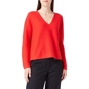 BOSS Dames C Ferona naadloze trui van katoen en kasjmier met V-hals, Open Red640, XL