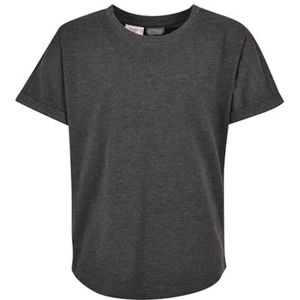 Urban Classics Jongens T-shirt Boys Long Shaped Turnup Tee, top voor jongens verkrijgbaar in vele kleuren, lang gesneden, maten 110/116-158/164, antraciet, 122/128 cm
