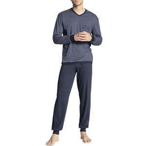 CALIDA Relax Streamline Basic Pyjamaset voor heren, met manchetten, tweedelige pyjama, Dark Sapphire, M