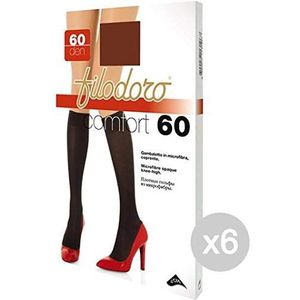 Filodoro Set 6 Knie Comfort 60 Koffie Bruin Sokken Dames Accessoire Mode, Multi kleuren, One Size