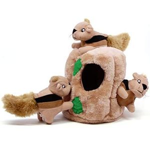 Outward Hound Hide A Squirrel - Hondenspeeltje - speelgoedpuzzel - pluche - bruin - Large