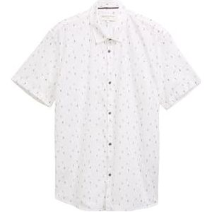 TOM TAILOR Denim heren overhemd, 38028 - Wit Rose Grey Lines Print, XXL