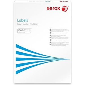 Xerox 003R97408 etiketten 70 x 37 mm doos met 100 DIN A4 vellen = 2.400 etiketten afgeronde hoeken, wit